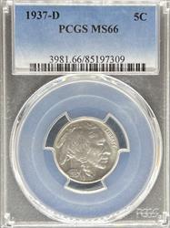 1937-D Buffalo Nickel MS66 PCGS