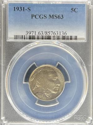 1931-S Buffalo Nickel MS63 PCGS