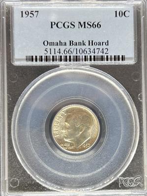 1957 Roosevelt Dime MS66 PCGS