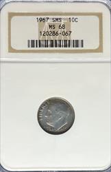 1967 SMS Roosevelt Dime MS68 NGC