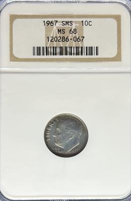 1967 SMS Roosevelt Dime MS68 NGC