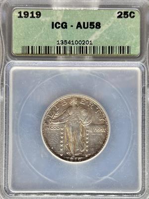 1919 Standing Liberty Quarter AU58 NGC