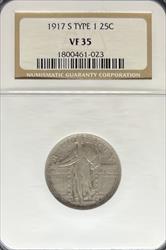 1917-S T1 Standing Liberty Quarter VF35 NGC