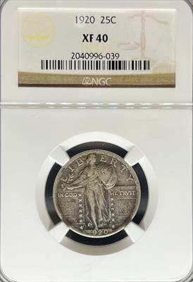 1920 Standing Liberty Quarter XF40 NGC