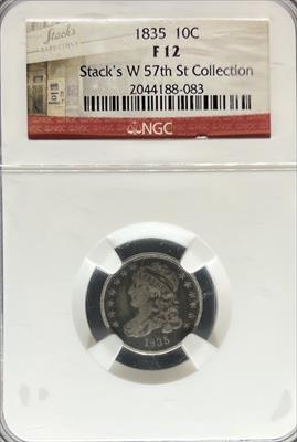 1835 Capped Bust Dime F12 NGC