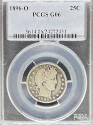 1896-O Barber Quarter G6 PCGS