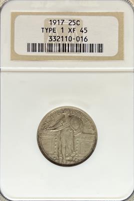 1917 T1 Standing Liberty Quarter XF45 NGC