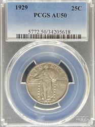 1929 Standing Liberty Quarter AU50 PCGS