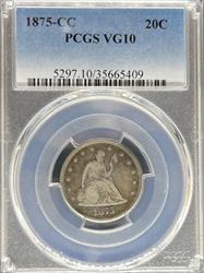 1875-CC Twenty Cents VG10 PCGS