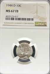 1944-D Mercury Dime MS67FB NGC