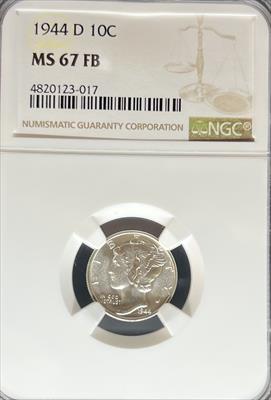1944-D Mercury Dime MS67FB NGC