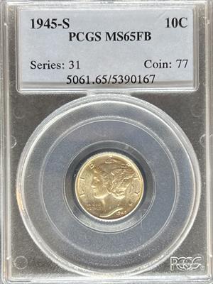 1945-S Mercury Dime MS65FB PCGS