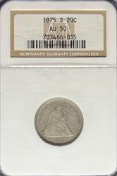 1875-S Twenty Cents AU50 NGC