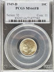 1949-D Roosevelt Dime MS66FB PCGS