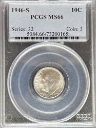 1946-S Roosevelt Dime MS66 PCGS