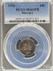 1916 Mercury Dime MS63FB PCGS