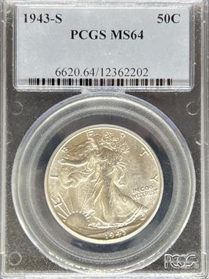 1943-S Walking Liberty Half Dollar MS64 PCGS