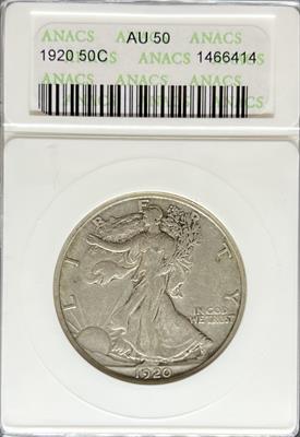 1920 Walking Liberty Half Dollar AU50 ANACS
