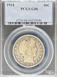 1914 Barber Half Dollar G6 PCGS