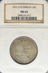 1892 50C Columbian MS64 NGC