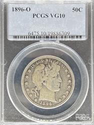 1896-O Barber Half Dollar VG10 PCGS