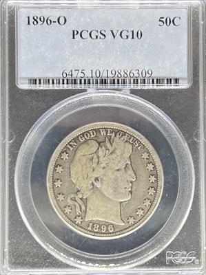 1896-O Barber Half Dollar VG10 PCGS