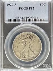1927-S Walking Liberty Half Dollar F12 PCGS