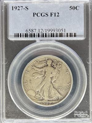 1927-S Walking Liberty Half Dollar F12 PCGS