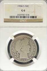 1904-S Barber Half Dollar G6 NGC