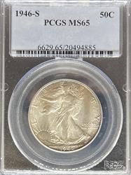 1946-S Walking Liberty Half Dollar MS65 PCGS
