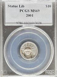 2001 P$10 Eagle MS69 PCGS