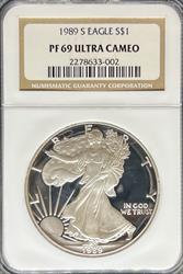 1989-S Silver Eagle PF69UCAM NGC
