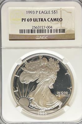 1993 Silver Eagle PF69UCAM NGC