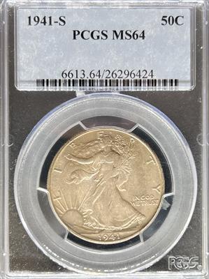 1941-S Walking Liberty Half Dollar MS64 PCGS