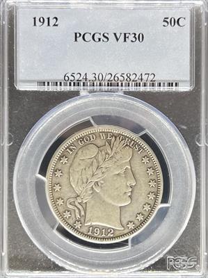 1912 Barber Half Dollar VF30 PCGS