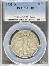 1935-D Walking Liberty Half Dollar XF40 PCGS