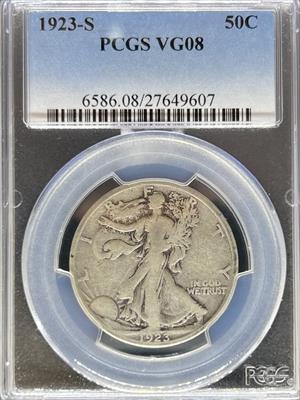 1923-S Walking Liberty Half Dollar VG8 PCGS