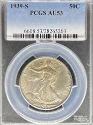 1939-S Walking Liberty Half Dollar AU53 PCGS