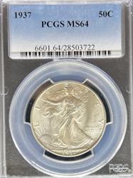 1937 Walking Liberty Half Dollar MS64 PCGS