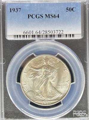 1937 Walking Liberty Half Dollar MS64 PCGS