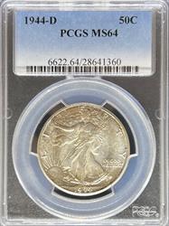1944-D Walking Liberty Half Dollar MS64 PCGS