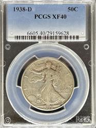 1938-D Walking Liberty Half Dollar XF40 PCGS