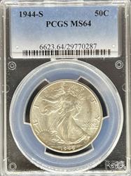 1944-S Walking Liberty Half Dollar MS64 PCGS
