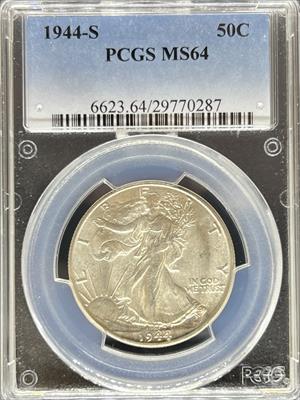 1944-S Walking Liberty Half Dollar MS64 PCGS