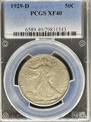 1929-D Walking Liberty Half Dollar XF40 PCGS