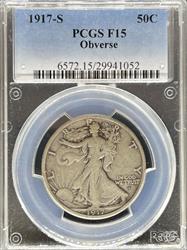 1917-S Walking Liberty Half Dollar F15 PCGS Obverse
