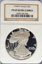 1998 Silver Eagle PF69UCAM NGC