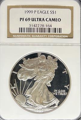 1999 Silver Eagle PF69UCAM NGC