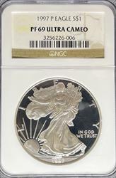 1997 Silver Eagle PF69UCAM NGC