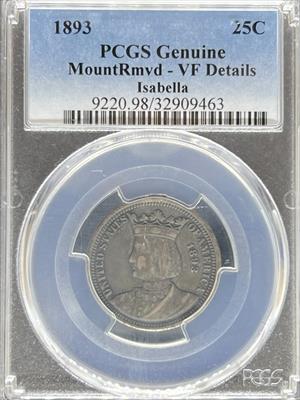 1893 Isabella Quarter VF Details PCGS